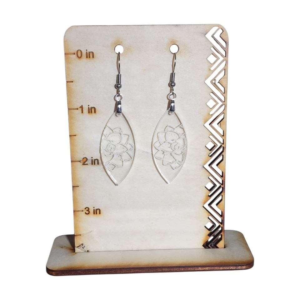 Pendientes colgantes de acrílico con pétalo de loto transparente Foto 1 de 1