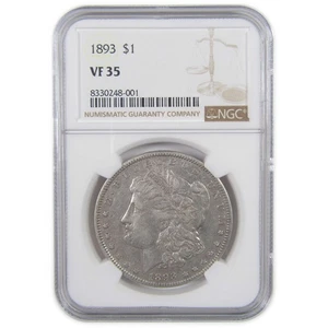 1893 Morgan Dollar VF 35 NGC Silver $1 Coin SKU:I18265 - Picture 1 of 4