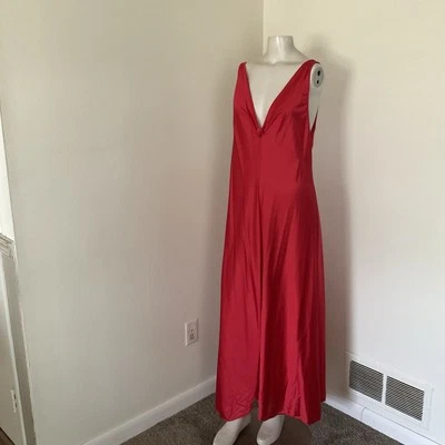 Vintage Vanity Fair Red Shiny Nylon Nightgown L - Image 1 of 4