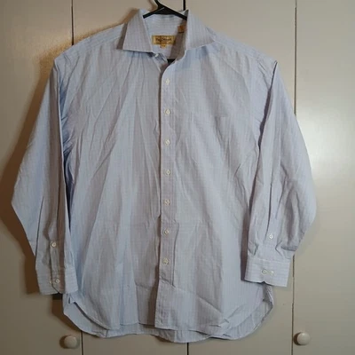 Paul Stuart Men's 17/35 Blue Plaid Cotton Dress Shirt (0299A4) - Image 1 of 4