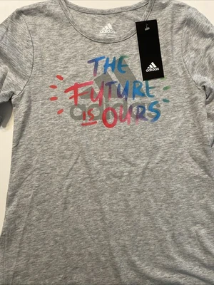 Adidas Niñas El Futuro Es Nuestro Logo Mezcla de Algodón Camisa Manga Larga Gris M NUEVO Foto 1 de 4