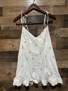 Túnica sin mangas Victoria Secret grande Babydoll blanca floral para mujer - Imagen 1 de 2