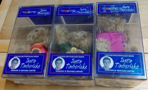 NSYNC Justin Timberlake Rare Bear Limited Edition NEW Full 3 Bear Collection  - Picture 1 of 8