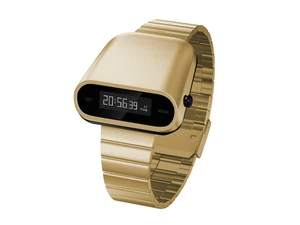 Sci Fi Gold Mens Watch Futuristic Style OLED Unique Space Age Design Quartz NEW - Picture 1 of 6