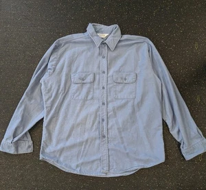 Vintage Five Brother Shirt Men's XL Blue Button Up Chamois Style Made USA 90s - Picture 1 of 6