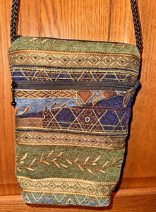 Wild West Brand Tapestry Embroidered Crossbody Bag Purse Adjustable Strap - Picture 1 of 10