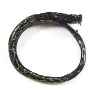 Pulsera brazalete coral negro genuino motivo serpiente tallado a mano - Imagen 1 de 5
