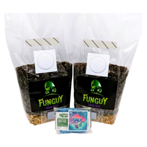2 All-in-One Mushroom Growing Bags - Kit Dung Loving Grow Substrate & Rye Grain - Picture 1 of 6