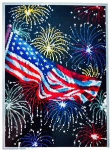NEW Fireworks Flag Needle Treasures 4th of July  Counted Cross Stitch Kit USA - Picture 1 of 5