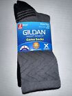 Gildan Boys size 3-9 Game Socks 2 pair No Show Black Gray Arch Support Cushioned