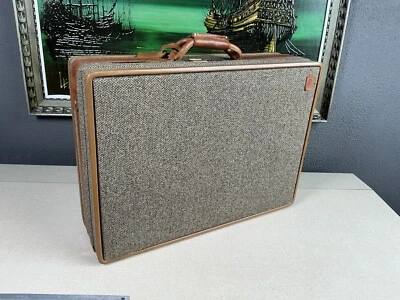 Maletas de equipaje vintage Hartmann de tweed y cuero con cinturón - 24" Foto 1 de 4