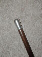Antique Dark Walnut Walking Stick/Cane - Machine Turned Silver Pommel Top -93cm