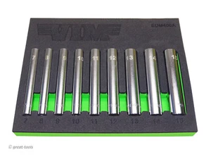 METRIC EXTRA DEEP CHROME SOCKETS – 1/4” drive mm tools – special automotive tool - Picture 1 of 3