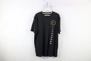 Vtg Y2K Nike Livestrong Mens L Distressed Lance Armstrong Mini Swoosh T-Shirt - Picture 1 of 15