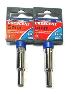 Crescent 1/4" Drive 5mm Deep Socket 6 Point 2 Pack CDDS12 - Picture 1 of 1