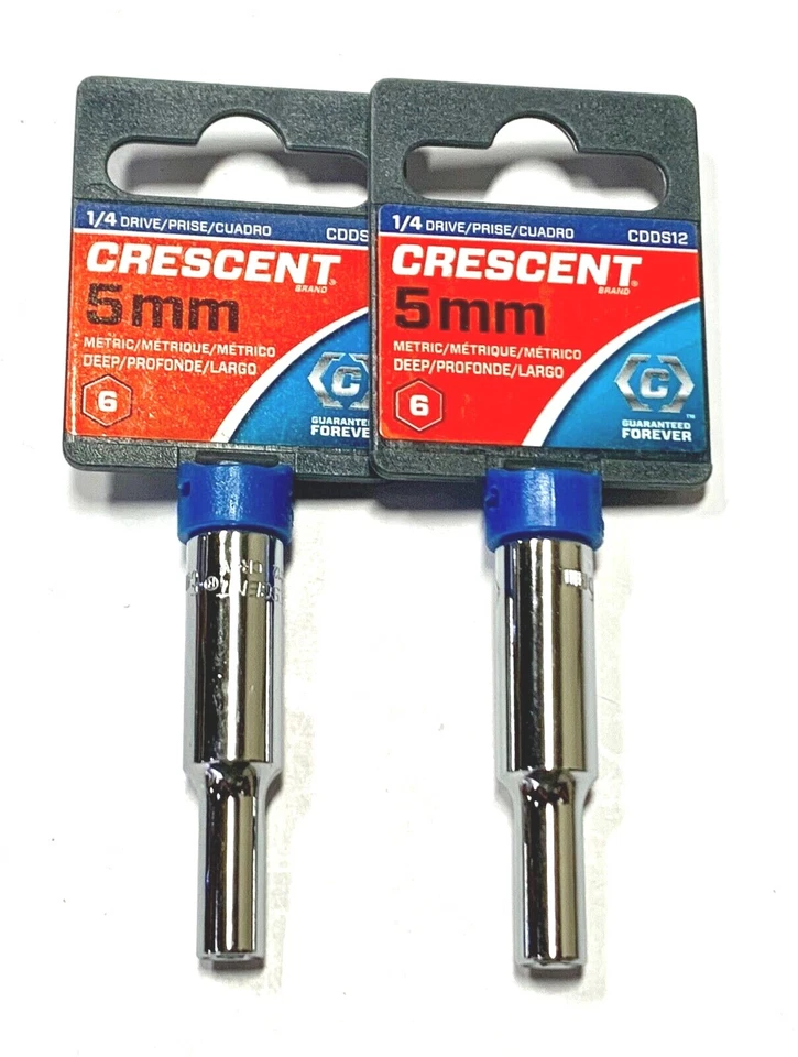 Crescent 1/4" Drive 5mm Deep Socket 6 Point 2 Pack CDDS12 - Image 1 of 1