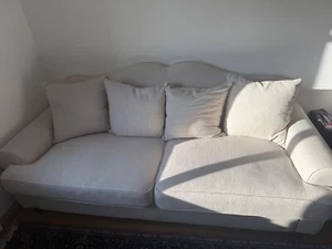 Couch - Bigsofa Seelow Webstoff, creme, Dreisitzer - Bild 1 von 9