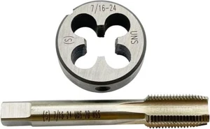 7/16-24 HSS Tap And Die Set UNS Machine Thread Tap and Round Thread Die Right - Picture 1 of 55