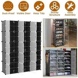 10-Tier Shoe Rack Storage Organizer 60 Pairs Unit Cube Cabinet Shelf Stackable - Picture 1 of 16