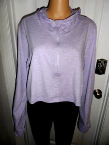 Great 90 degrees size XL light purple hooded 1/2 zip long sleeve crop shirt NWT - Picture 1 of 6
