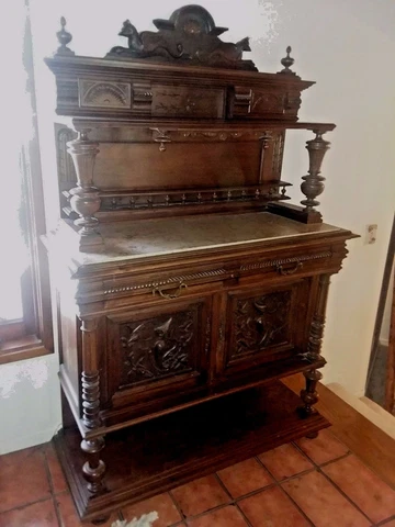 Very Rare History charming French Antique cabinet/buffet From France Cover