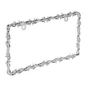 Bell Automotive Barbed Wire License Plate Frame Chrome Metal Zinc Alloy 80 Ch... - Picture 1 of 6