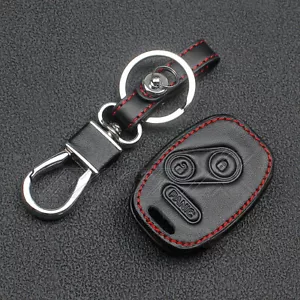 Leather Remote Key Case Cover Keyfob for Honda Civic CR-V Fit Crosstour Pilot - Picture 1 of 3
