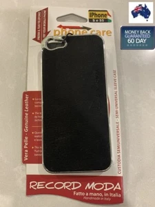 Genuine Leather Skin Hand Made in Italy Apple iPhone 5S/ 5 Case Cover - Picture 1 of 8