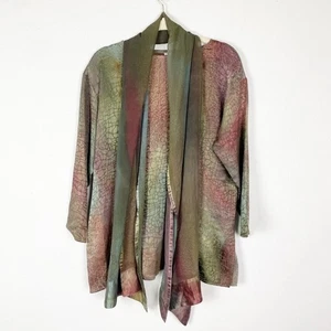 Kay Chapman M 100 % Seide mehrfarbig abstrakter Druck Tunika & Schal Set Kunst zum Tragen - Bild 1 von 10