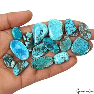 320 Ct Natural Blue Spiderweb Turquoise Mix Cabochon Loose 19-33mm Gemstones Lot - Picture 1 of 5