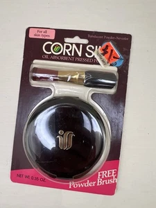 Sealed Vtg CORN SILK OIL ABSORBENT PRESSED POWDER TRANSLUCENT NO COLOR W Brush - Picture 1 of 3