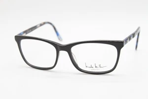 NEW NICOLE MILLER ANTWERP C01 BLACK BLUE AUTHENTIC EYEGLASSES 56-17 - Picture 1 of 4
