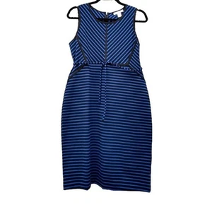Motherhood Sleeveless Maternity Dress Size S Blue and Black Striped New - Picture 1 of 5