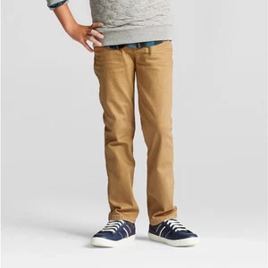 Brand new Cat and Jack Boys' Stretch Straight Fit Jeans - Khaki Wash, 10 Small - Picture 1 of 1