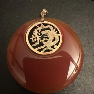 Vintage Carnelian Asian Dragon Pendant Only - Picture 1 of 5