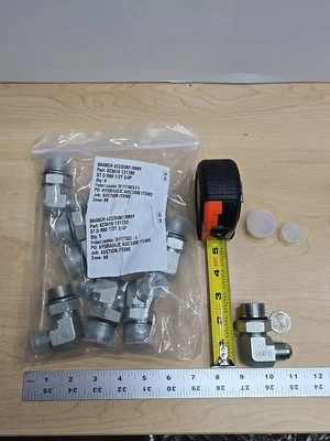 9 Hydrolic 1/2" x 3/4" Male JIC 37° x Male ORB Steel Elbow 3000psi Fastenal 90° - Image 1 of 4