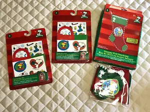 Peanuts Snoopy Weihnachtsset ~ 8 Gefälligkeitsboxen & Filzstrumpf zum Herstellen - Bild 1 von 7
