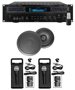 1500 Watt Home Karaoke Machine System+(2) 8" Black Ceiling Speakers