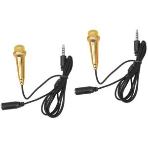 2 Stück Mini-Mikrofone, tragbar, kleine Gesangsmikrofone, Telefon- und - Afbeelding 1 van 12
