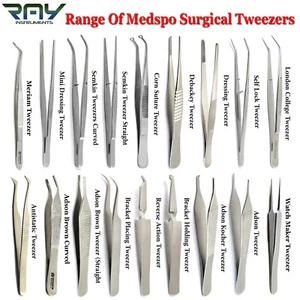 Medspo Surgical Tweezers Pliers Medical Dental Nursing Cotton & Dressing Forceps - Picture 1 of 29