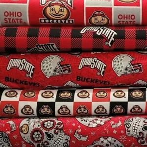 Ohio State Buckeyes Cotton Fabric By The 1/4,1/2,Yard -PICK PRINT- College NCAA - Picture 1 of 6
