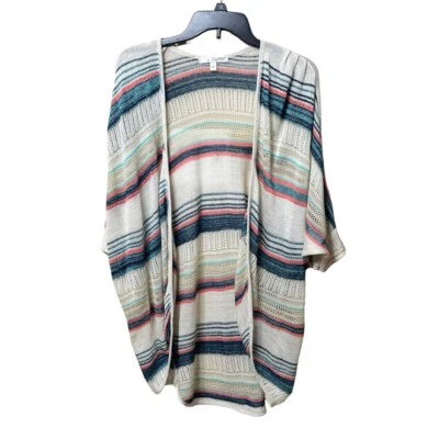 Say What? women’s Oversized knit lightweight Striped cardigan sweater Sz small - Image 1 of 4