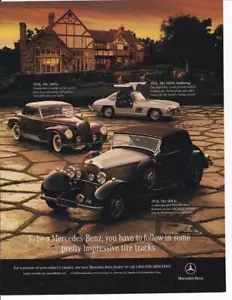 Mercedes-Benz 1998 anuncio impreso/Gran arte/ 1956 300G/ 300SL Gullwing/ 1935 500 k - Imagen 1 de 1