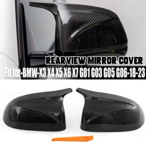 Tapas de cubierta de espejo retrovisor lateral estilo M de fibra de carbono para BMW X3 X4 X5 X6 X7 G01 G03 G05 - Imagen 1 de 13