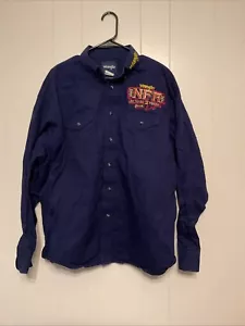 Wrangler NFR 2014 Button Down Shirt Men's Blue Embroidered Rodeo Western - Picture 1 of 8