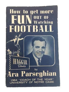 Wie man mehr Spaß beim Fußballschauen bekommt ~ Ara Parseghian ~ 1965 Haggar Socken - Bild 1 von 4