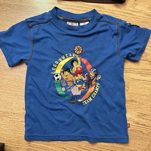 Lego DC Boys Size 5 Blue Super Heroes Graphic T Shirt Short Sleeve - Picture 1 of 3