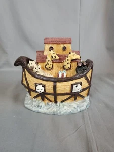 Noah's Ark Polystone Figurine Opens to Show Animals Inside Dove Giraffe Elephant - Picture 1 of 9