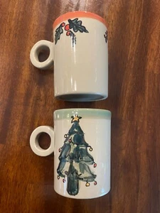 2er Set Magd Keramik Weihnachtstassen handbemalt Sammlerstück Keramik - Bild 1 von 5
