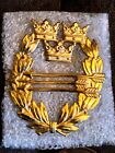 Sweden Army 1st. Class Submachine Gun Shooting Award 1952 Gold Badge !!!